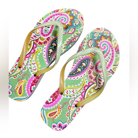 Vera Bradley Shoes - VERA BRADLEY colorful paisley slip on thong sandals size L 7-8 NWOB